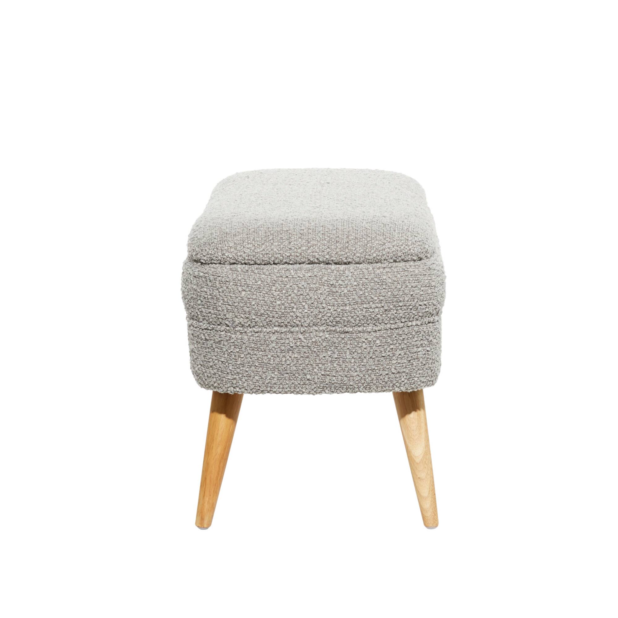 40" Contemporary Polyester & Wood Storage Bench
